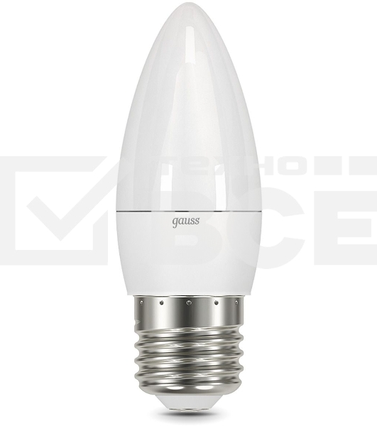 Лампа светодиодная Gauss 103102310 9.5Вт цок.:E27 свеча 220B 6500K св.свеч.бел.хол. (упак.:10шт)