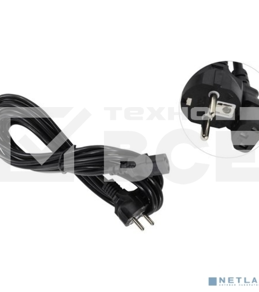 Кабель питания ExeGate Power PC-5P (Евровилка Schuko->С13) VDE-250V-3*0.75-CU, 10A, черный, 5м