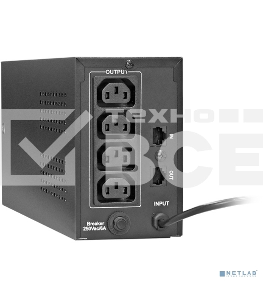 Источник бесперебойного питания ExeGate EP285473RUS Power Back BNB-850.LED.AVR.C13.RJ <850VA/480W, LED, AVR,4*IEC-C13, RJ45/11, Black>
