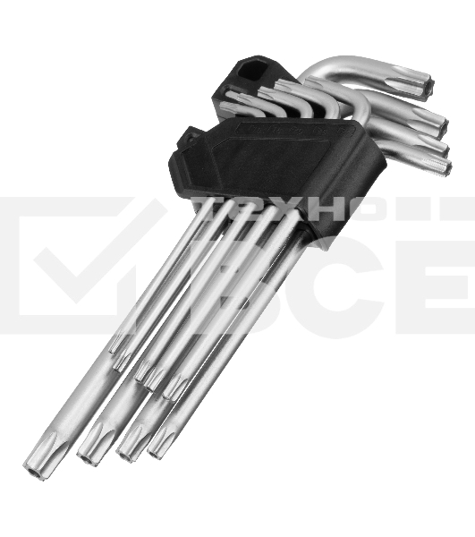 Набор ключей имбусовых Torx-Tempered, TT10-50, CrV, 9 шт., удлиненные Сибртех