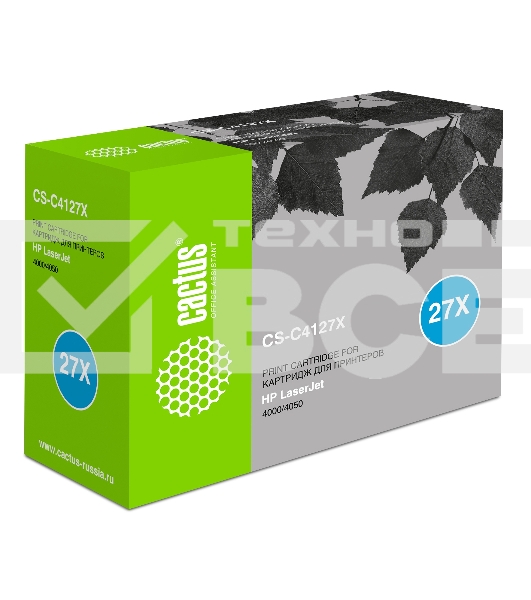 Картридж лазерный Cactus CS-C4127X черный (10000 стр.) для HP LJ 4000/4050