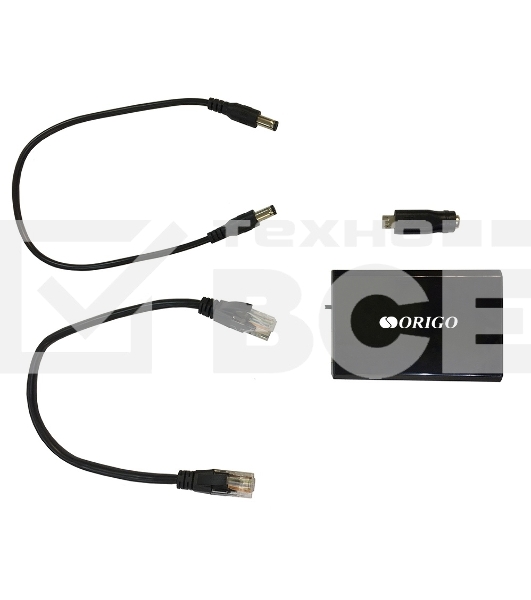 PoE-сплиттер ORIGO OPE301GS/A1A 802.3af/at, 1x1000Base-T PoE In, 1x1000Base-T, выход: 5/9/12В DC