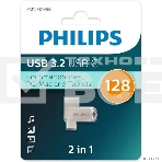 Флешка USB 128Gb PHILIPS 2-in-1 USB 3.2 USB C, OTG, USB 3.2/Type-C, Металл, 100 Mb/s, фото 1