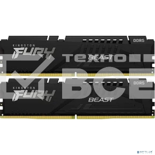 Оперативная память Kingston FURY Beast Black, DDR5, 64GB (2x32GB), 5200 MHz, CL40, с радиатором, чёрный