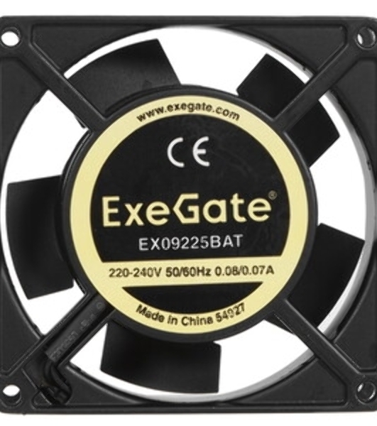 Вентилятор для корпуса ExeGate EX09225BAT черный, 92 мм, 2500 об/мин, 32 дБ