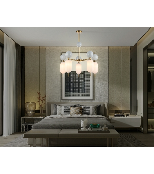 Светильник Ambrella light LH53104/5 BS/GR/FR латунь/серый/белый матовый G9*5 max 28W D650*750