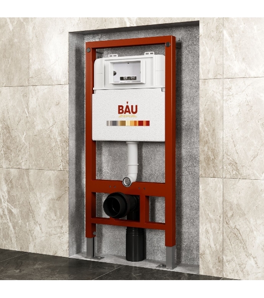 Инсталляция BAU PRO для подвесного унитаза с клавишей смыва BAU Soul, белая