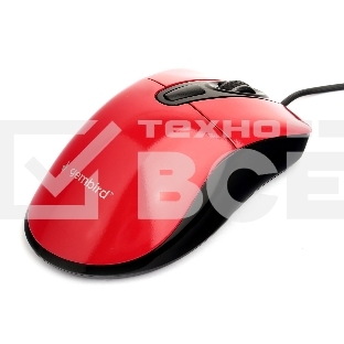 Мышь проводная Gembird MOP-415-R красный, 2400 dpi, USB, кнопки - 4