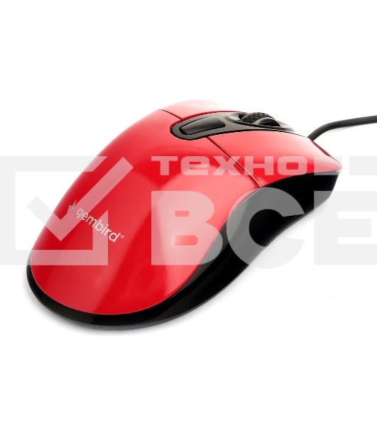 Мышь проводная Gembird MOP-415-R красный, 2400 dpi, USB, кнопки - 4