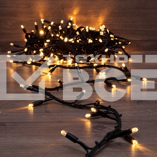 Гирлянда «Кластер» 10 м, 200 LED, черный каучук, IP67, соединяемая, цвет свечения теплый белый NEON-NIGHT