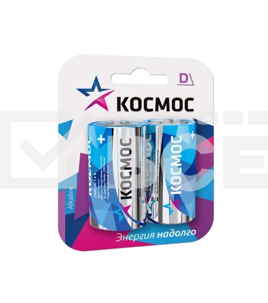 Элемент питания алкалиновый LR LR20 Максимум BP2 (блист.2шт) Космос KOCLR20MAX2BL
