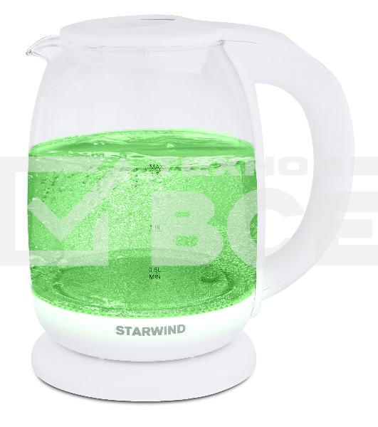 Чайник электрический Starwind SKG4215 1.7л. 2200Вт белый (корпус: стекло)