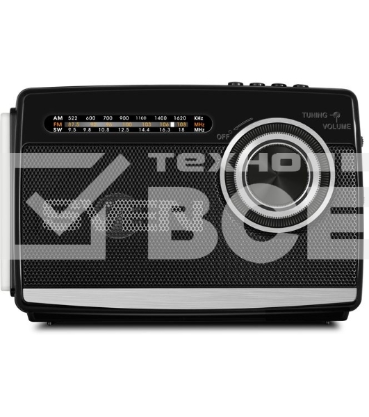 Радиоприёмник SVEN SRP-535 чёрный (3 Вт, FM/AM/SW, USB, SD/microSD, 900 мАч, 2 х D/UM, фонарь)