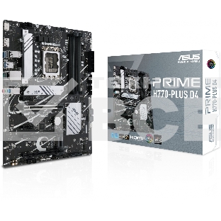 Материнская плата ASUS PRIME H770-PLUS D4, LGA 1700, Intel H770, 4xDDR4, 4xSATA, 3xM.2 PCIe 4.0 x4, 1xPCIe 5.0 x16, 2xPCIe 4.0 x4, 1xHDMI, 1xDP, 1xUSB-C 3.2 Gen 2, 2xUSB 3.2 Gen 2, 3xUSB 3.2 Gen 1, 1x 1Gb LAN, 3x3.5 мм, 7.1, ATX