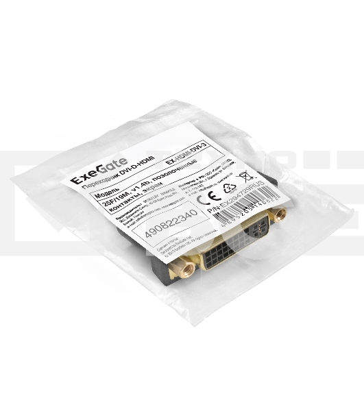 Переходник DVI-D-HDMI ExeGate EX-HDMI-DVI-3 (25F/19M, v 1.4b, позолоченные контакты, экран)
