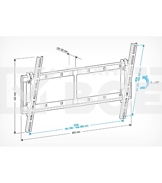 Кронштейн для телевизора Holder LCD-T6606 черный 42