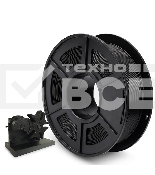Филамент NVPRINT PLA+ Black для 3D печати диаметр 1.75мм  длина 330 метров  масса 1 кг