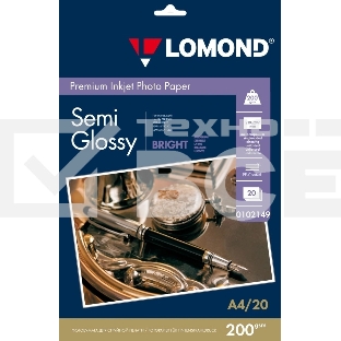 Фотобумага ПРЕМИУМ для стр.печати LOMOND А4,200 г/м2 односторонняя Bright Semi- Glossy(20л)