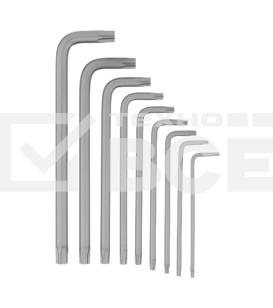 Набор ключей имбусовых Torx-Tempered, TT10-50, CrV, 9 шт., удлиненные Сибртех