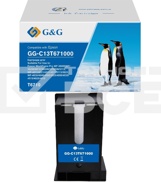 Бункер G&G GG-C13T671000 (C13T671000) для Epson WorkForce WF-5690DWF/5620DWF/5190DW/5110DW/5113
