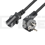 Шнур сетевой Rexant евровилка угловая - евроразъем С13, кабель 3x0,75мм², 0,5м, черный (пакет ПВХ), фото 1