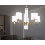 Люстра Ambrella light LH56011/5 BS/FR латунь/белый матовый E14*5 max 40W D640*1260, фото 1