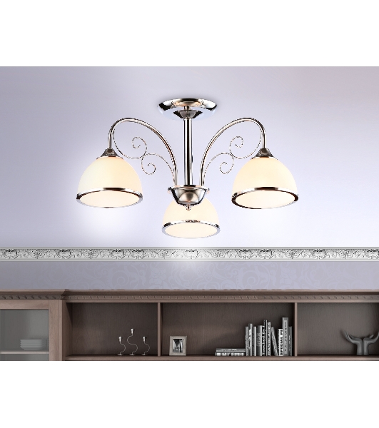 Светильник Ambrella light TR3181/3 CH/FR хром/белый матовый E27/3 max 40W D585*285