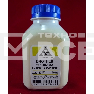 Тонер Brother TN 130Y/135Y HL 4040/50/70/DCP 9040 yellow (фл.100г.) AQC, фас.Россия