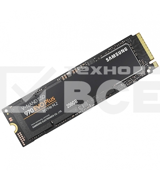 Накопитель SSD Samsung 970 EVO Plus MZ-V7S250BW, 250Gb, PCIe 3.0 x4, M.2 2280, NVMe, R/W 3500/2300