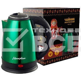 Чайник Матрена MA-002 электрический (1,8 л) стальной зеленый