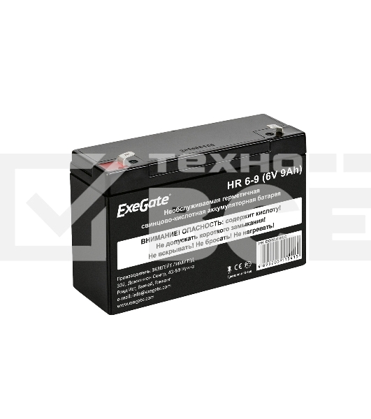 Батарея ExeGate HR 6-9 (6V 9Ah, 634W), клеммы F2