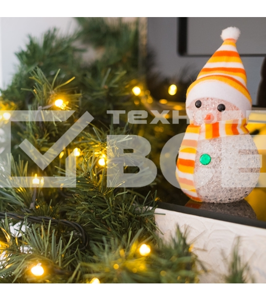 Еловый шлейф искусственный  2,7 м Теплое белое свечение 80 LED