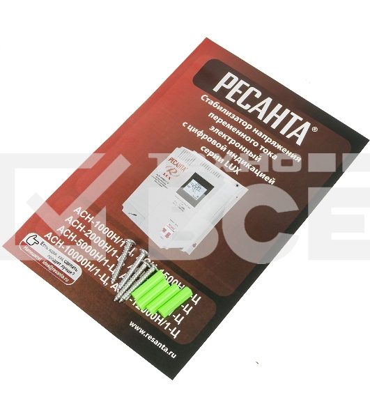 Стабилизаторы напряжения Ресанта АСН-1 500 Н/1-Ц 63/6/20 Стабилизатор Lux {220В±8%, Габариты 206х133х230, Вес 4,5кг}