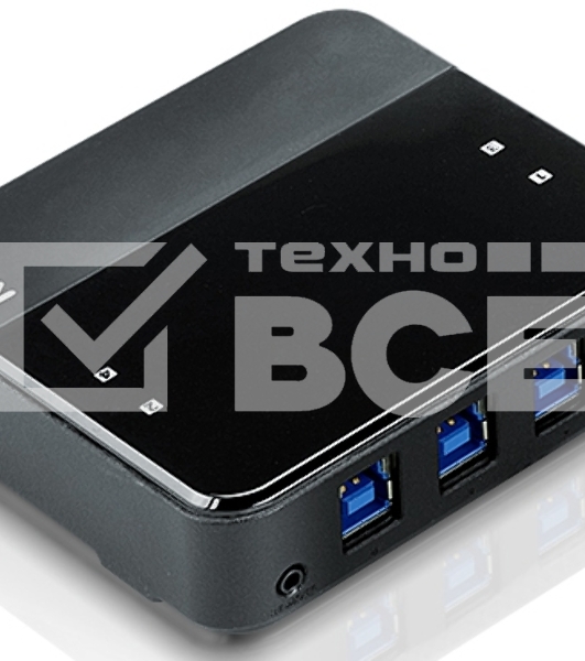 Переключатель Aten US434-AT USB, 4 ПК> 4 устройства, 4 USB B-тип > 4 USB A-тип, Male > Female, со шнурами A-B 2х1.2м.+2х1.8м. для подкл. к управ. комп