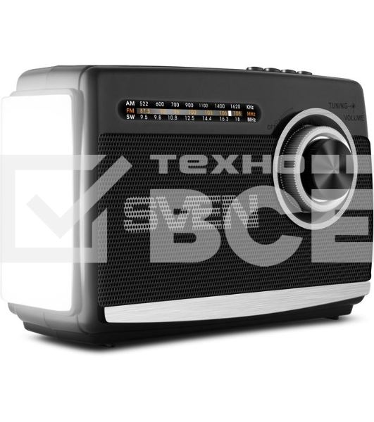 Радиоприёмник SVEN SRP-535 чёрный (3 Вт, FM/AM/SW, USB, SD/microSD, 900 мАч, 2 х D/UM, фонарь)