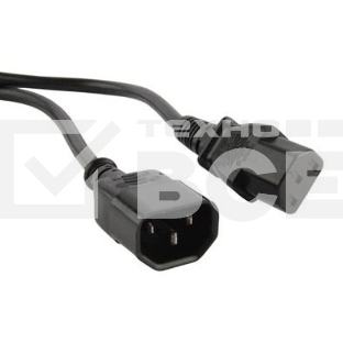 Кабель питания Hyperline монитор-компьютер IEC 320 C13 - IEC 320 C14 (3x0.75), 3 м