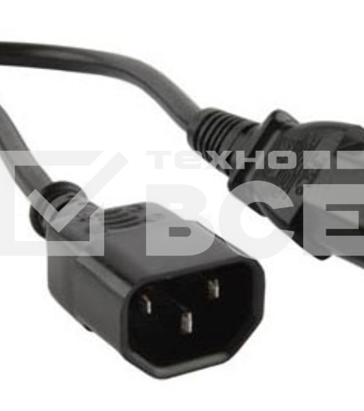 Кабель питания Hyperline монитор-компьютер IEC 320 C13 - IEC 320 C14 (3x0.75), 3 м