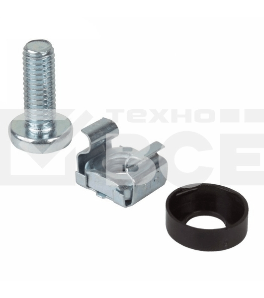 Монтажное оборудование Hyperline CNS-M6-16 Комплект винт M6, квадратная гайка, шайба (16 мм)