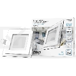 Светильник Glass кв 6W 490lm 4000K 220-240V IP20 монт Ø70х70 100*100*35 с дек стеклом LED, фото2