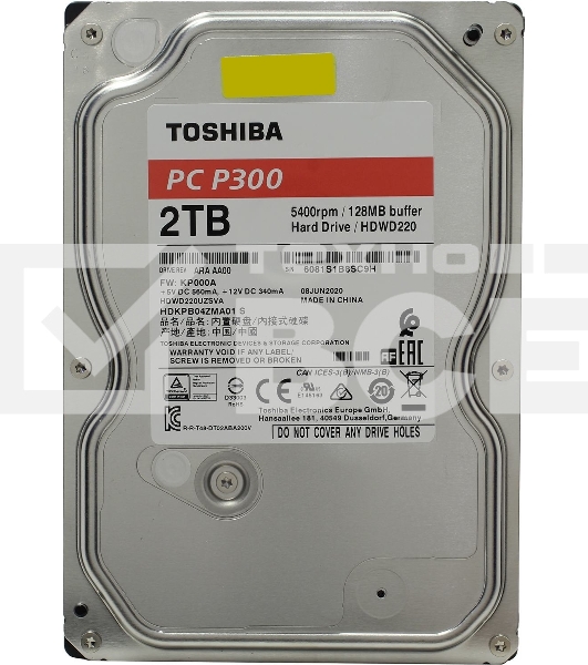Жесткий диск SATA 2TB 5400RPM 6GB/S 128MB HDWD220UZSVA Toshiba