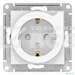 Механизм розетки 1-м СП ATLAS DESIGN с заземл. защ. шторки с выталк. 16А бел. SchE ATN000147, фото2