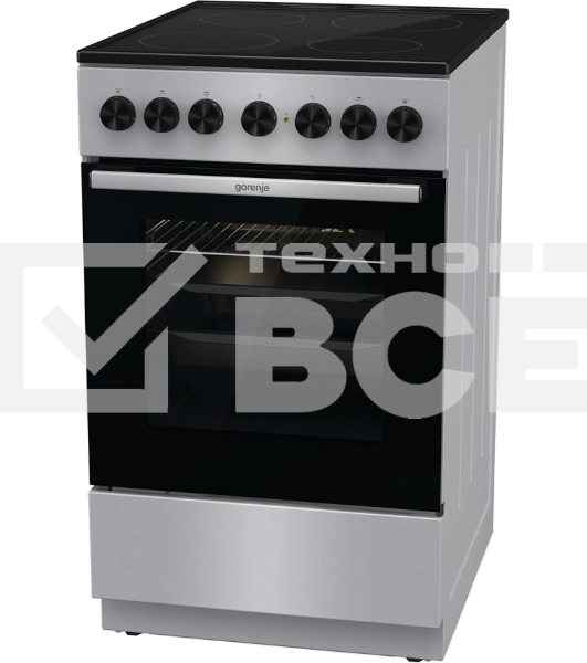 Плита электрическая Gorenje GEC5B41SG серый, конфорок 4 шт, духовка 62 л, 50 см x 85 см x 59.4 см