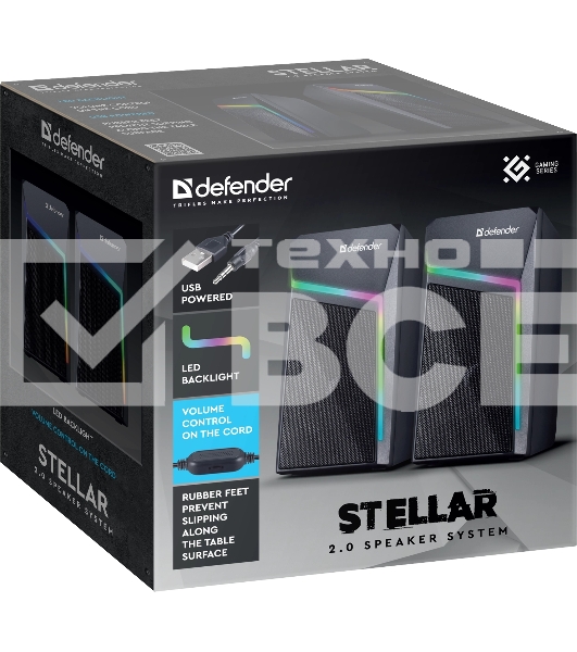 Акустическая система Defender STELLAR черный 0.67 кг