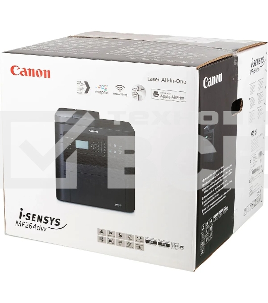 МФУ лазерный Canon imageCLASS MF264dw II (5938C019), A4, ч/б, печ. до 28 стр/мин., скан. до 20 стр/мин., 1200 x 1200 dpi (печ.), 600x600 dpi (скан.), Ethernet (RJ-45), USB, Wi-Fi
