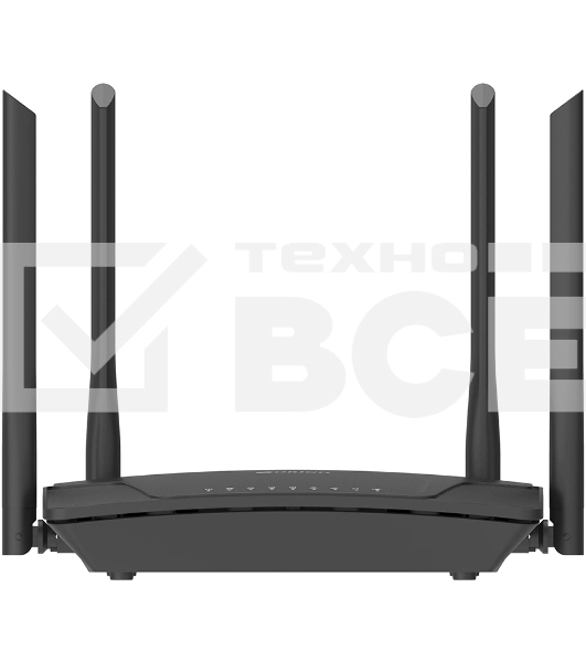Двухдиапазонный Wi-Fi 6 маршрутизатор AX1500, 1x1000Base-T WAN, 3x1000Base-T LAN, 4 внешние антенны 5 dBi