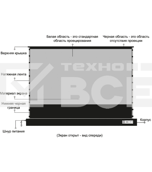 Экран Cactus 125x221 см FloorRising CS-PSFRALR-221X125 16:9 напольный рулонный черный (моторизованный привод)