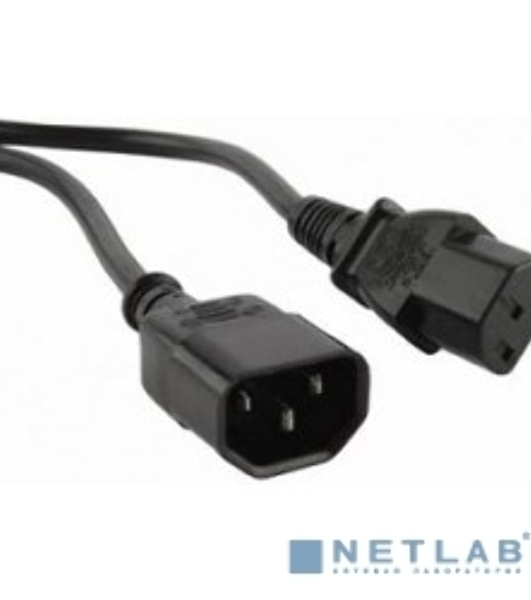 Кабель Power Cube Кабель питания сист.блок-монитор RPC-189-1.8M, 3x0.75, 1.8м, C13-C14 (аналог VDE), 10А, черный, с заземлением