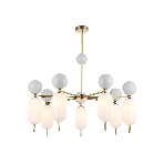 Светильник Ambrella light LH53106/7 BS/GR/FR латунь/серый/белый матовый G9*7 max 28W D800*800, фото9
