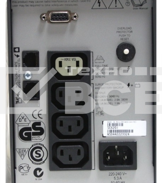 Источник бесперебойного питания APC Smart-UPS SC SC620I 390Вт 620ВА черный