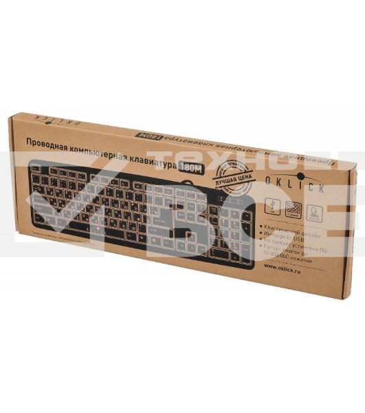 Клавиатура Oklick 180M черный USB